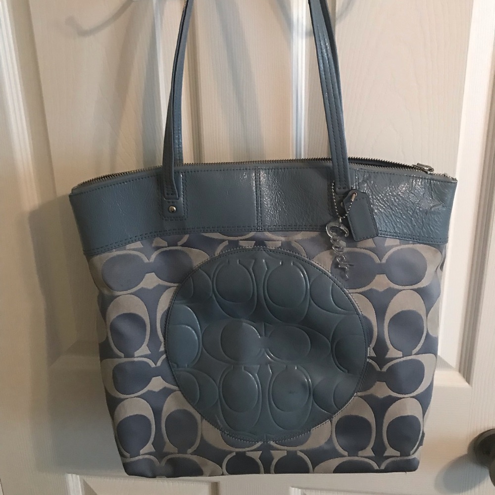 Coach Large Medallion Sateen Tote